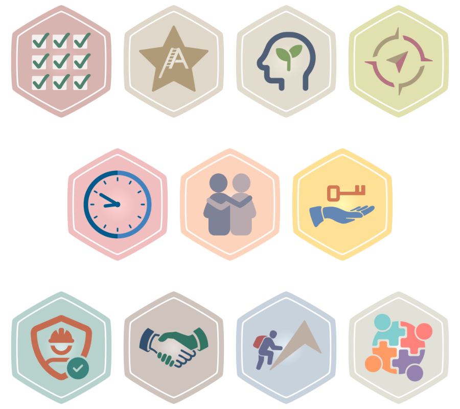 A selection of badge images from the Honours Programme