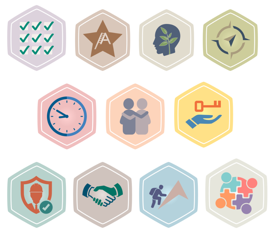 A selection of badge images from the Honours Programme